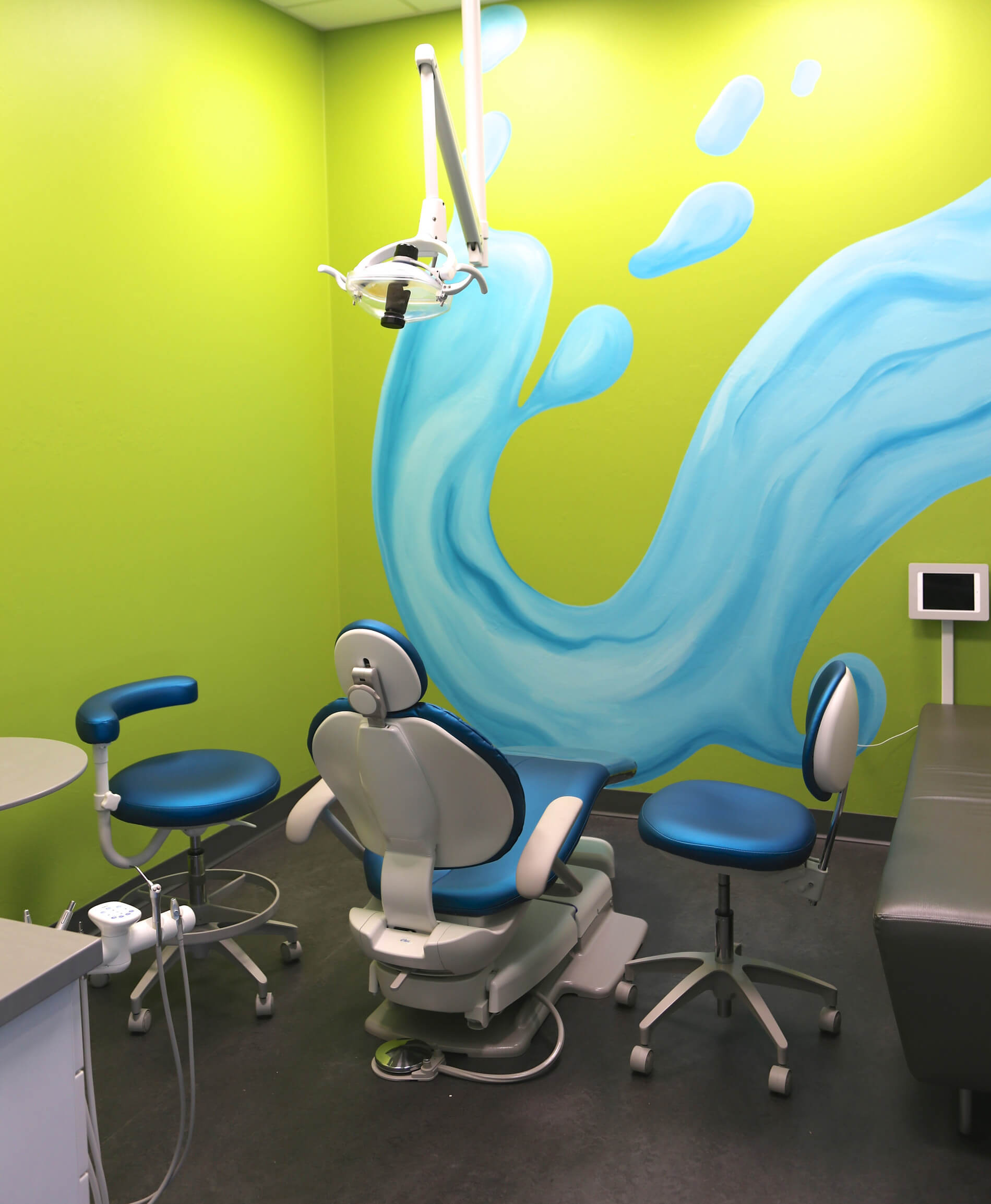 Private exam rooms for pediatric dentist patients