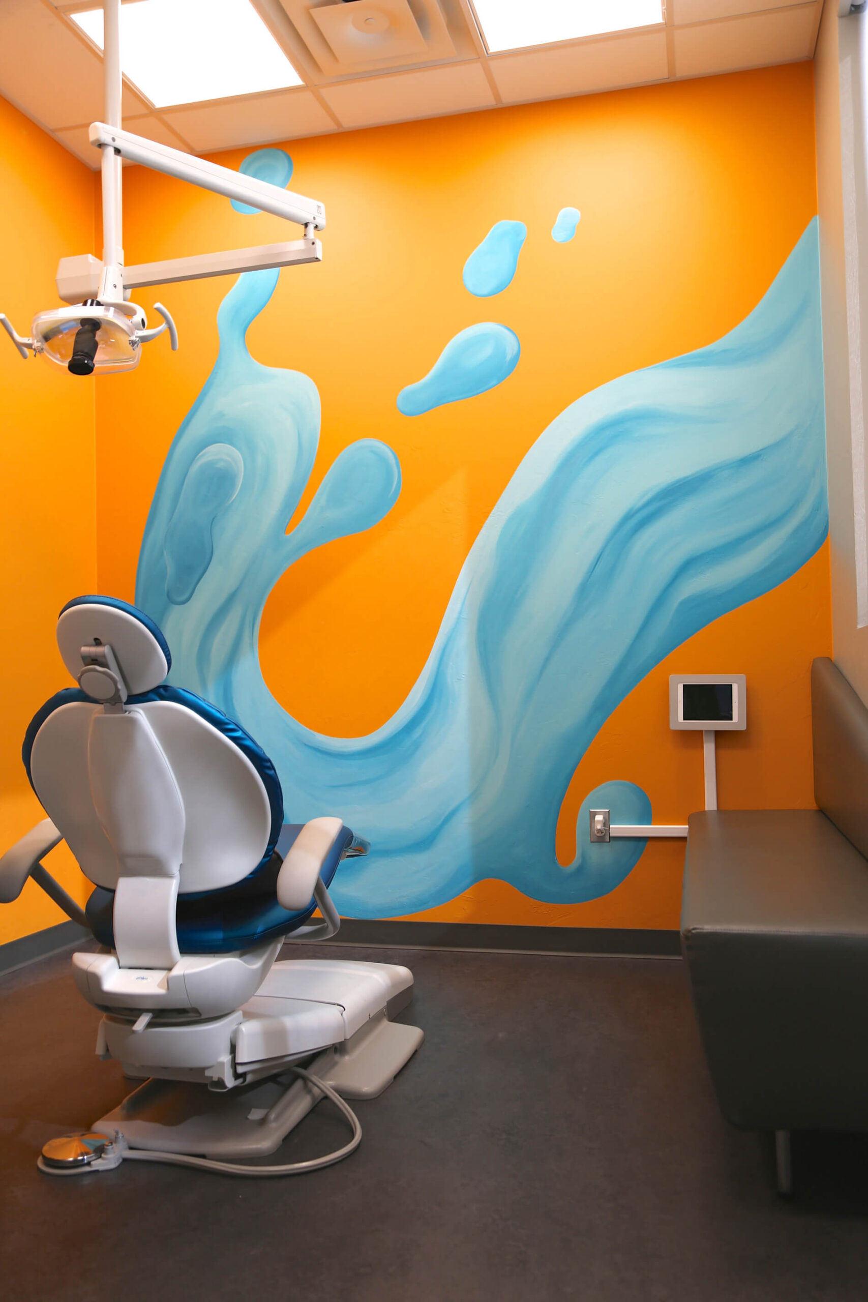 Private exam rooms for pediatric dentistry patients