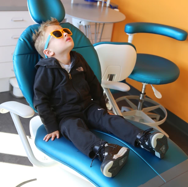 Patients get to watch TV during their dental visit!